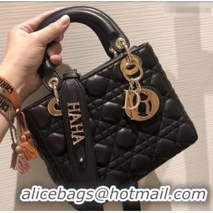 Expensive Lady Dior My ABCDior Bag in Cannage with Badges CD510034 Black/Gold 2019