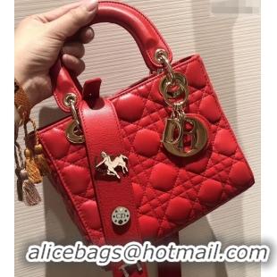 Promotional Lady Dior My ABCDior Bag in Cannage with Badges CD510034 Red 2019