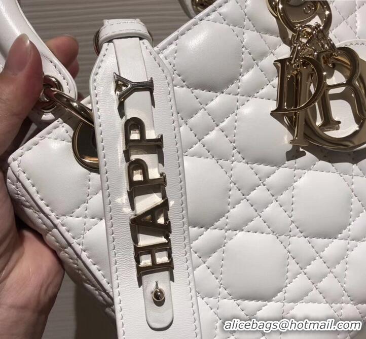 Top Quality Lady Dior My ABCDior Bag in Cannage with Badges CD510034 White 2019