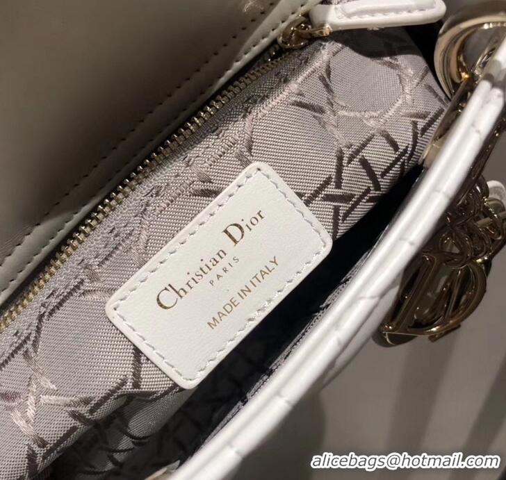 Top Quality Lady Dior My ABCDior Bag in Cannage with Badges CD510034 White 2019