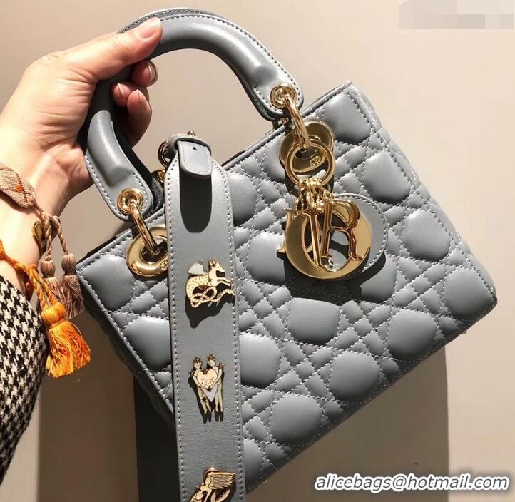 Custom Lady Dior My ABCDior Bag in Cannage with Badges CD510034 Baby Blue 2019