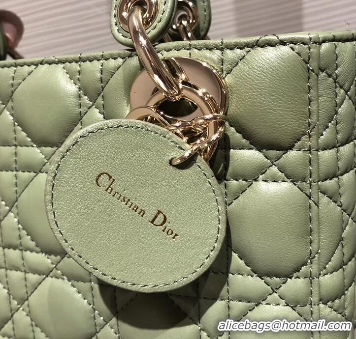 Classic Practical Lady Dior My ABCDior Bag in Cannage with Badges CD510034 Green 2019