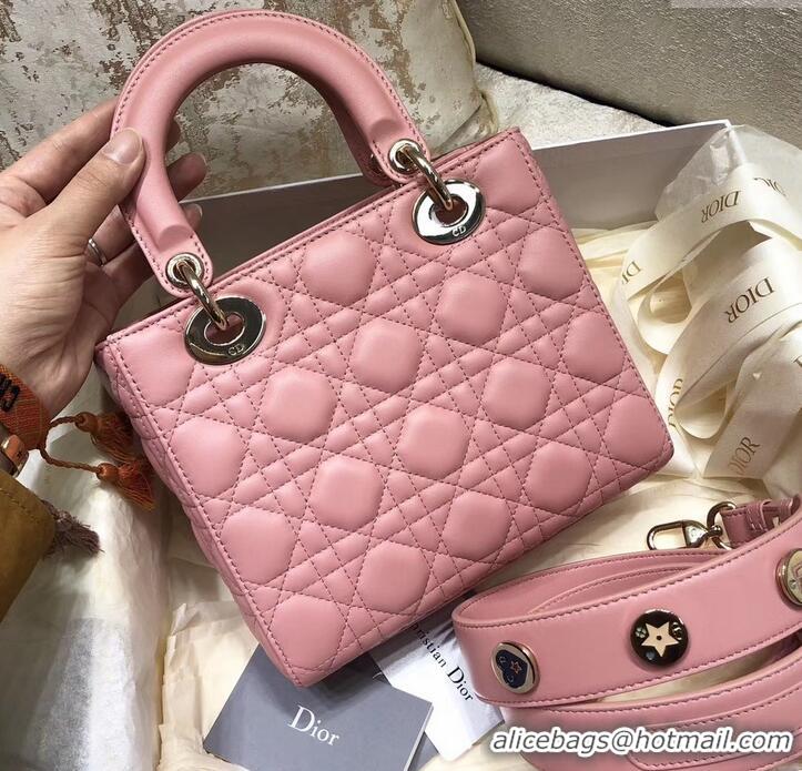 New Design Lady Dior My ABCDior Bag in Cannage with Badges CD510034 Pink 2019