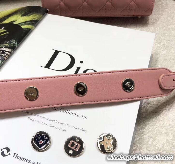 New Design Lady Dior My ABCDior Bag in Cannage with Badges CD510034 Pink 2019