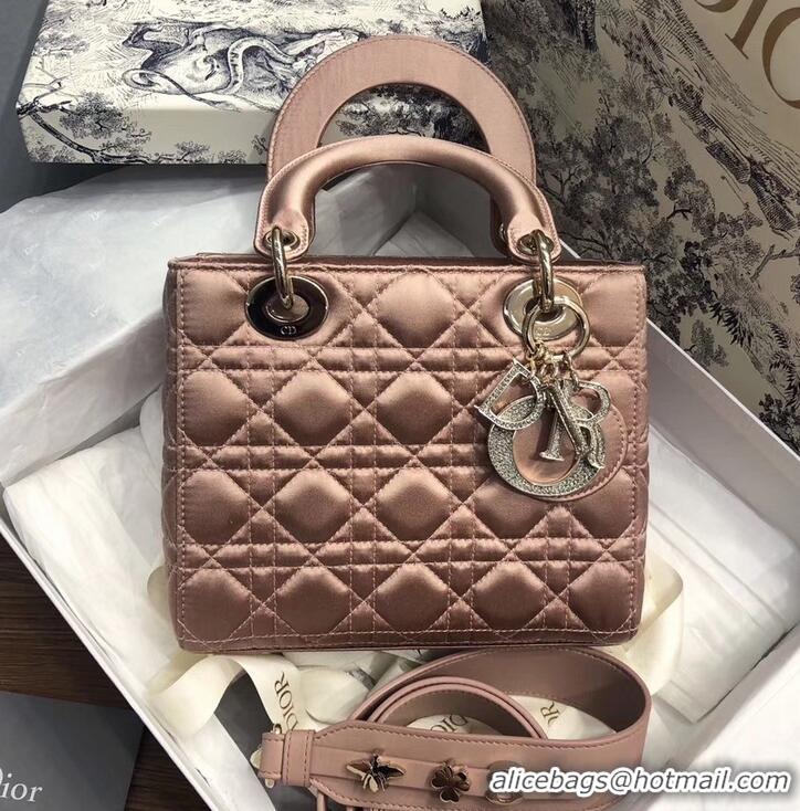 Best Price Lady Dior My ABCDior Bag in Cannage with Badges CD510034 Nude Pink/Crystal 2019