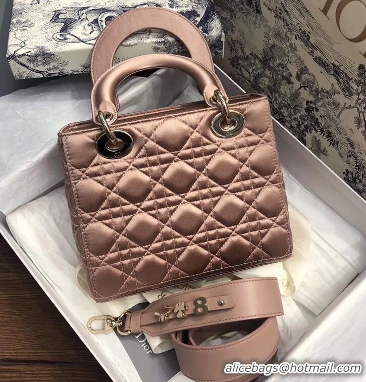 Best Price Lady Dior My ABCDior Bag in Cannage with Badges CD510034 Nude Pink/Crystal 2019