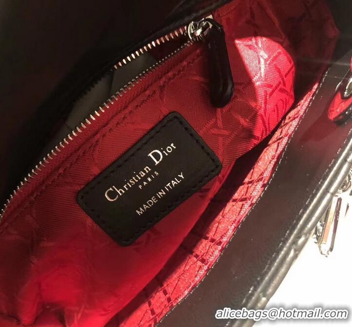 Feminine Lady Dior Mini Bag in Cannage with Chain 510042 Black/Silver