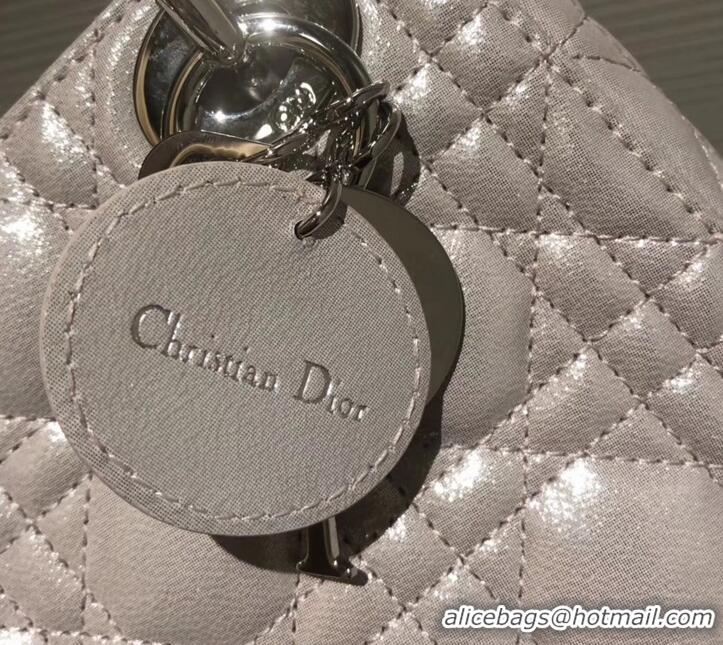 Fashion Lady Dior Mini Bag in Cannage with Chain 510042 Pearl Pale Pink