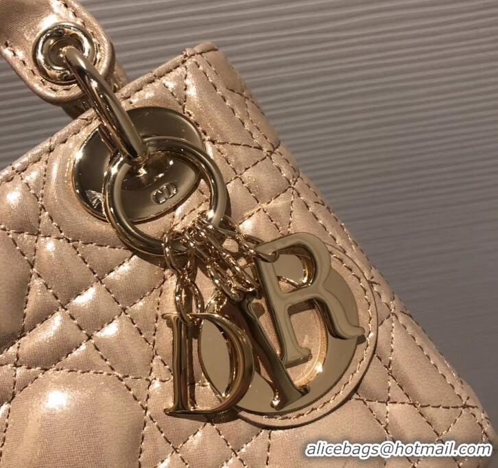 Trendy Design Lady Dior Mini Bag in Cannage with Chain 510042 Pearl Gold