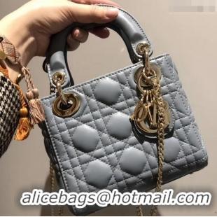 Best Price Lady Dior Mini Bag in Cannage with Chain 510042 Baby Blue