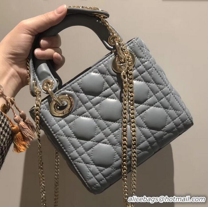 Best Price Lady Dior Mini Bag in Cannage with Chain 510042 Baby Blue