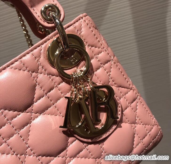 Fashion Lady Dior Mini Bag in Cannage with Chain 510042 Pink