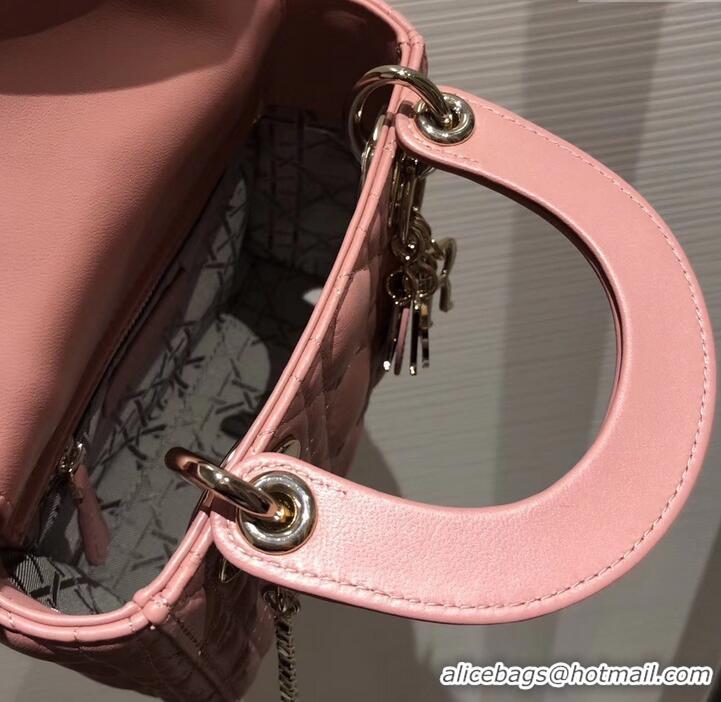 Fashion Lady Dior Mini Bag in Cannage with Chain 510042 Pink