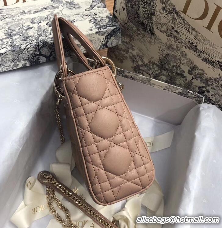 Shop Cheap Lady Dior Mini Bag in Cannage with Chain 510042 Nude