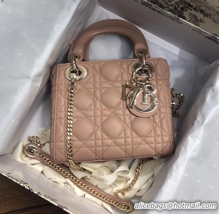 Shop Cheap Lady Dior Mini Bag in Cannage with Chain 510042 Nude