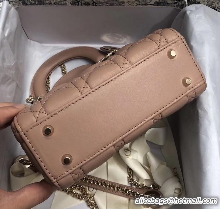 Shop Cheap Lady Dior Mini Bag in Cannage with Chain 510042 Nude