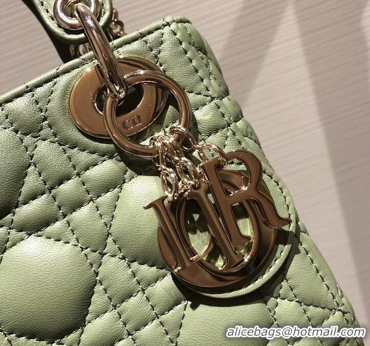 Classic Hot Lady Dior Mini Bag in Cannage with Chain 510042 Green