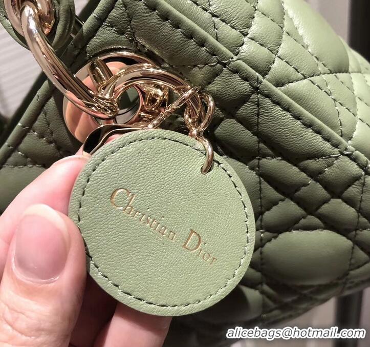 Classic Hot Lady Dior Mini Bag in Cannage with Chain 510042 Green