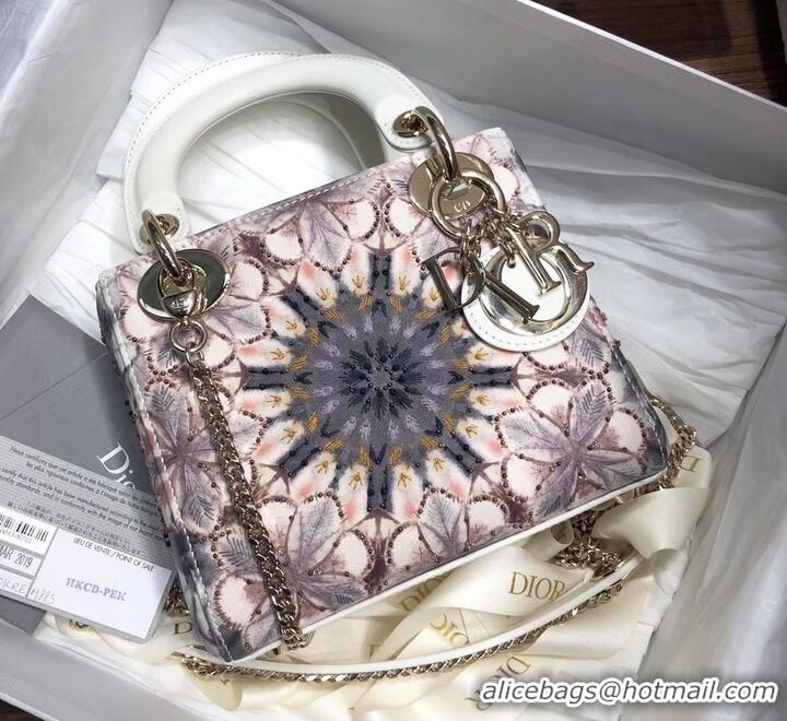 Luxurious Lady Dior Mini Bag in Cannage with Chain Multicolored KaléiDiorscopic Embroidered 510048 2019