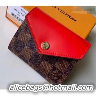 Good Quality Louis Vuitton Monogram Canvas Zoé Wallet N60166 Coquelicot 2019