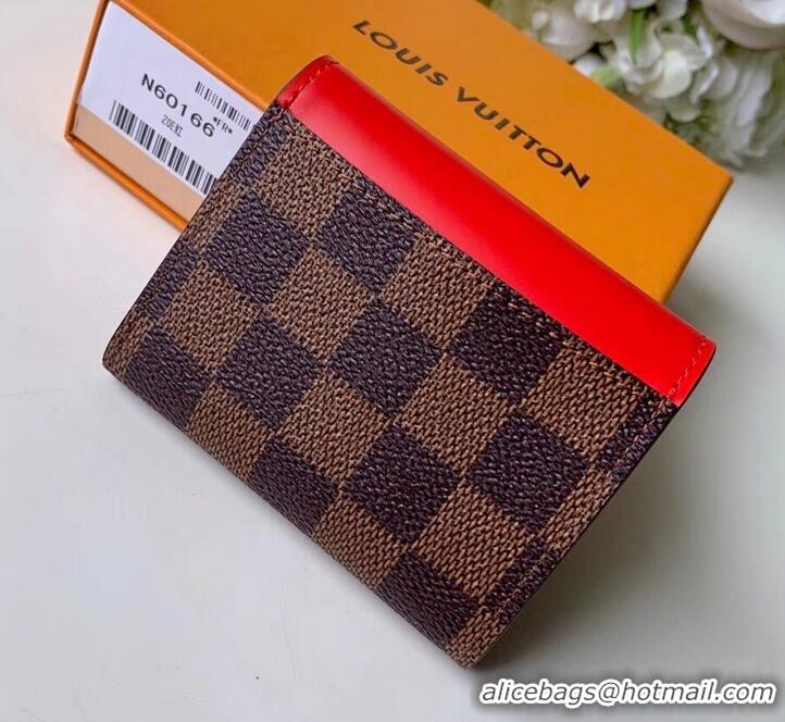 Good Quality Louis Vuitton Monogram Canvas Zoé Wallet N60166 Coquelicot 2019