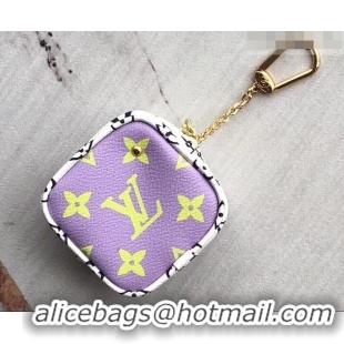 Best Grade Louis Vuitton Monogram Canvas Cube Coin Purse M67669 Lilac 2019