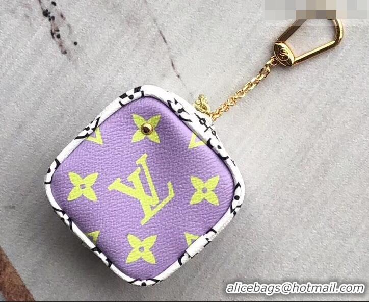 Best Grade Louis Vuitton Monogram Canvas Cube Coin Purse M67669 Lilac 2019