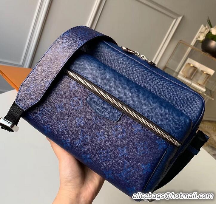 Fashion louis vuitton Outdoor Messenger bag m30242 cobalt in taiga leather