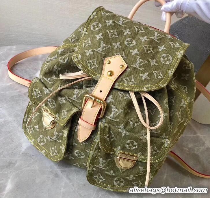 Good Looking Louis Vuitton Monogram Denim Sac A Dos Backpack PM Bag green