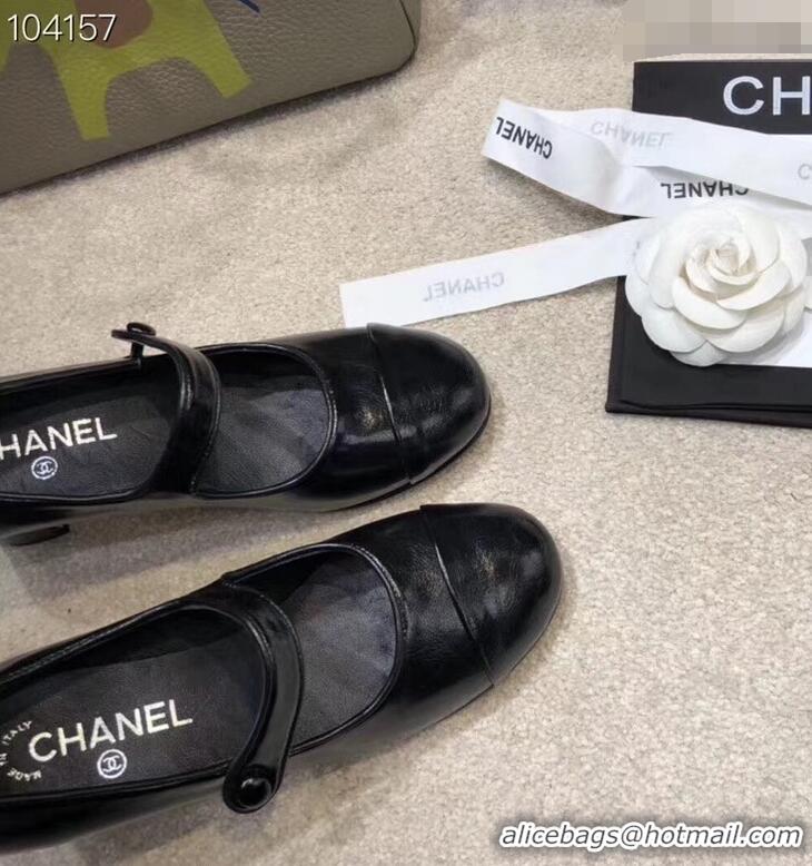 Perfect Chanel Heel 6.5cm Calfskin Mary Janes Pumps G34429 Black 2019