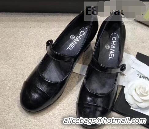 Perfect Chanel Heel 6.5cm Calfskin Mary Janes Pumps G34429 Black 2019