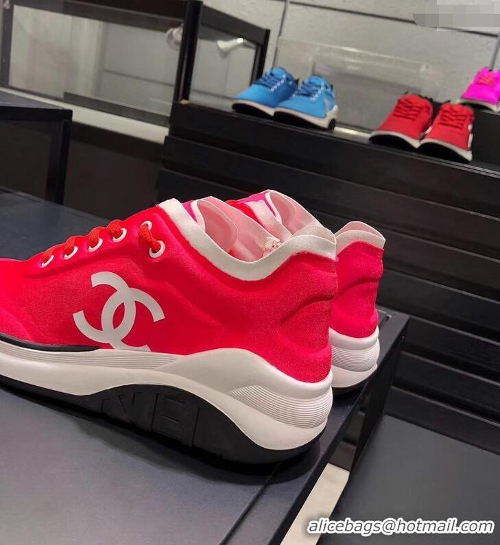 Classic Practical CHANEL FABRIC SNEAKERS G34763 RED/WHITE 2019