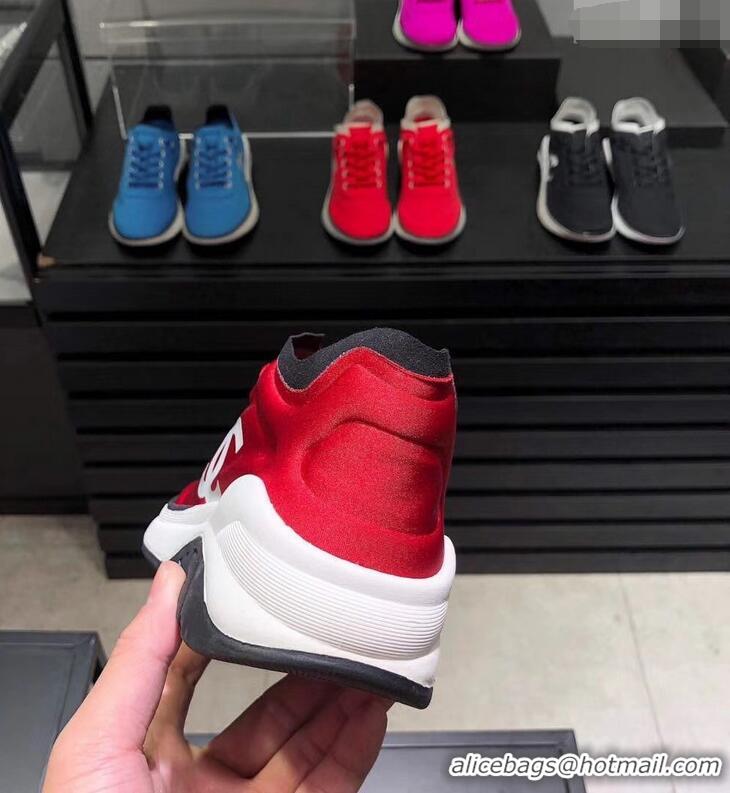 Sale Promotional CHANEL FABRIC SNEAKERS G34763 RED/BLACK 2019