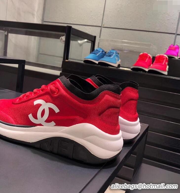 Sale Promotional CHANEL FABRIC SNEAKERS G34763 RED/BLACK 2019