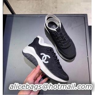 Low Cost CHANEL FABRIC SNEAKERS G34763 BLACK 2019