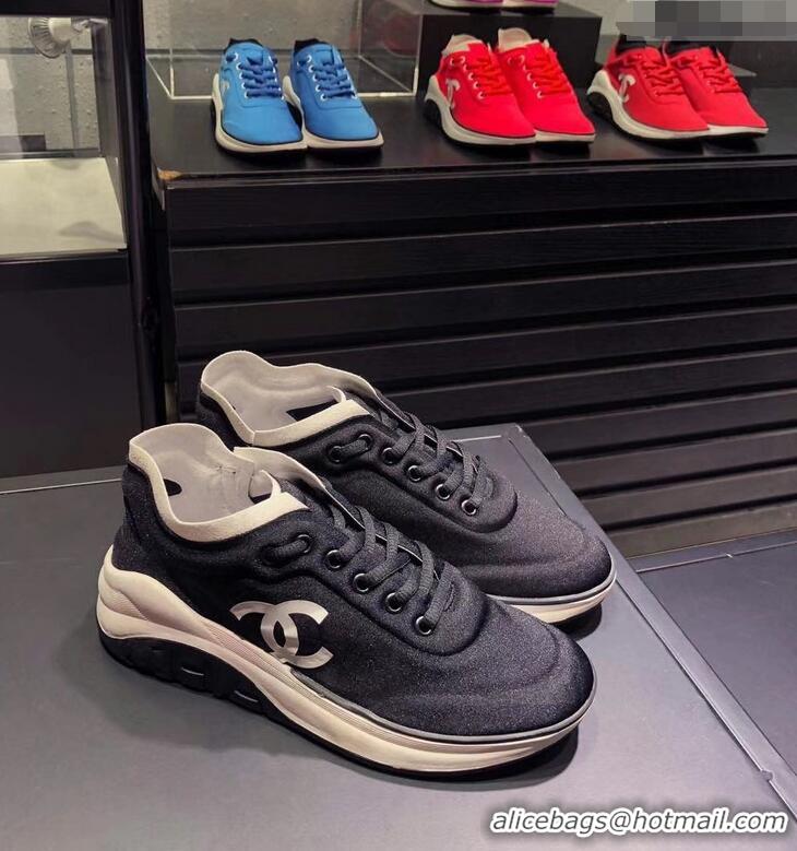 Low Cost CHANEL FABRIC SNEAKERS G34763 BLACK 2019