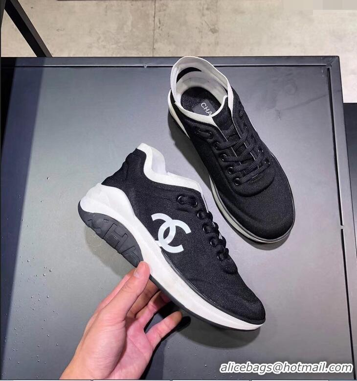 Low Cost CHANEL FABRIC SNEAKERS G34763 BLACK 2019