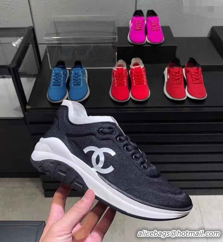 Low Cost CHANEL FABRIC SNEAKERS G34763 BLACK 2019