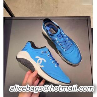 Low Cost Design CHANEL FABRIC SNEAKERS G34763 BLUE 2019