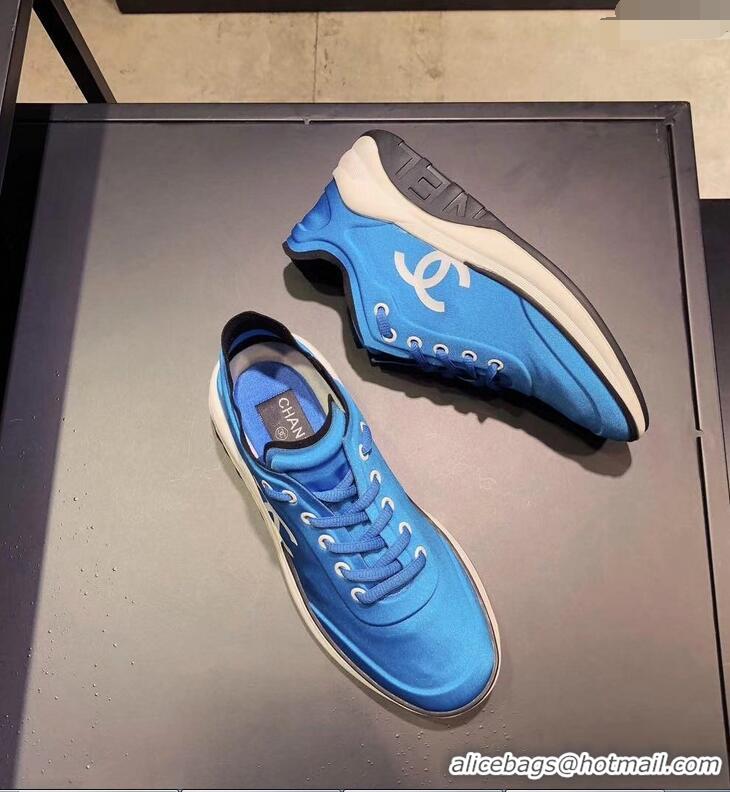 Low Cost Design CHANEL FABRIC SNEAKERS G34763 BLUE 2019