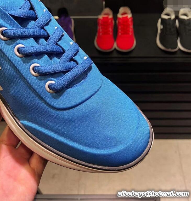 Low Cost Design CHANEL FABRIC SNEAKERS G34763 BLUE 2019