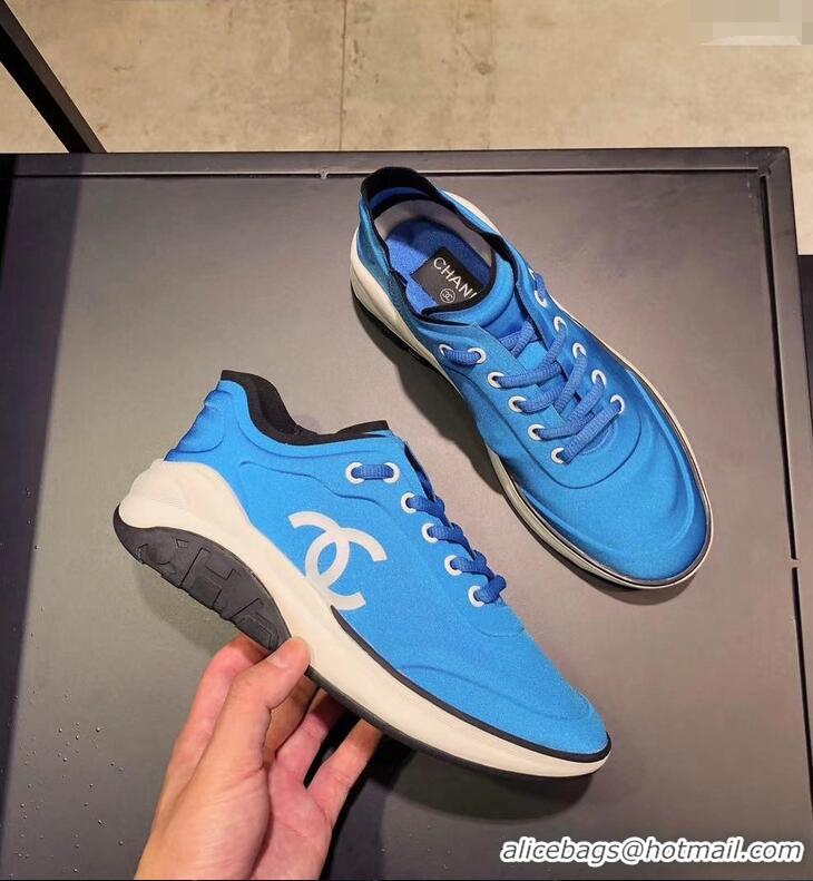 Low Cost Design CHANEL FABRIC SNEAKERS G34763 BLUE 2019