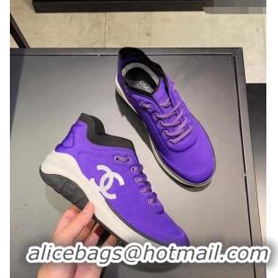 Buy Inexpensive CHANEL FABRIC SNEAKERS G34763 PURPLE 2019