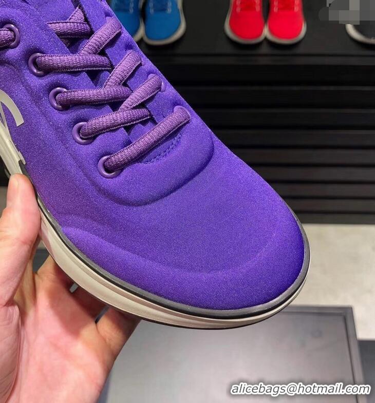 Buy Inexpensive CHANEL FABRIC SNEAKERS G34763 PURPLE 2019