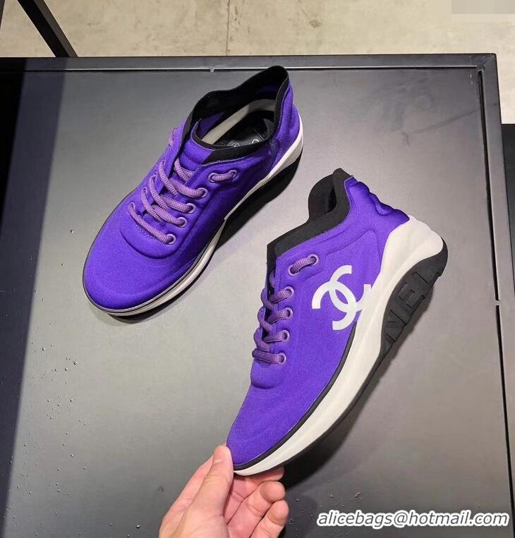 Buy Inexpensive CHANEL FABRIC SNEAKERS G34763 PURPLE 2019