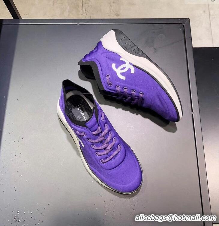 Buy Inexpensive CHANEL FABRIC SNEAKERS G34763 PURPLE 2019