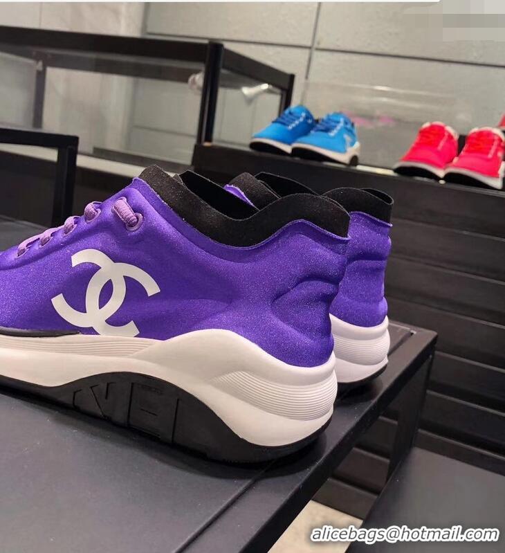 Buy Inexpensive CHANEL FABRIC SNEAKERS G34763 PURPLE 2019