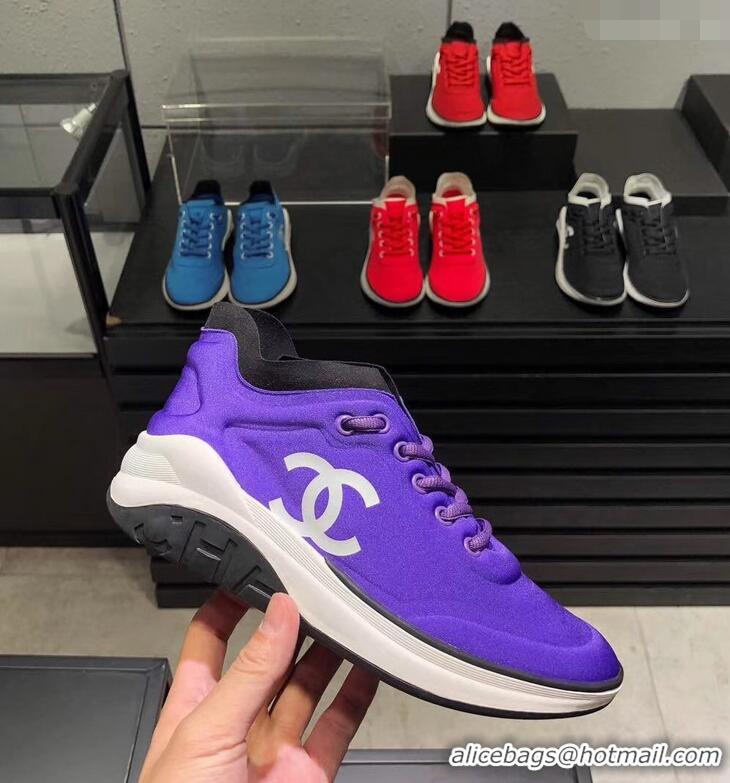 Buy Inexpensive CHANEL FABRIC SNEAKERS G34763 PURPLE 2019