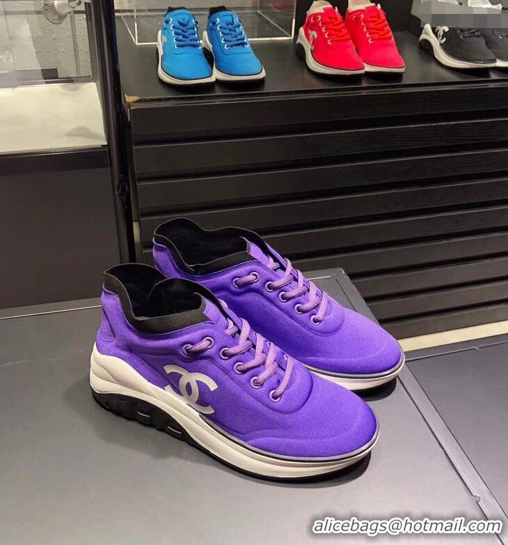 Buy Inexpensive CHANEL FABRIC SNEAKERS G34763 PURPLE 2019