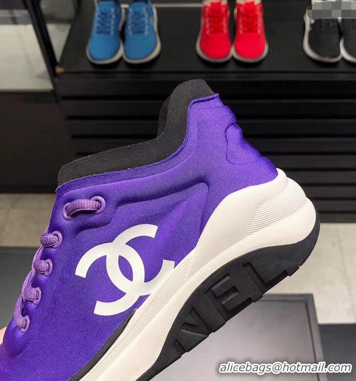 Buy Inexpensive CHANEL FABRIC SNEAKERS G34763 PURPLE 2019